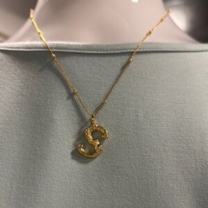 Gold S Initial Pendant Necklace